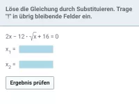 Gleichungen lösen durch Substitution