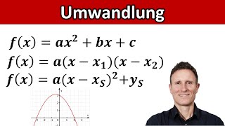 Umwandlung zw.  Scheitelform, Normalform und Nullstellenform