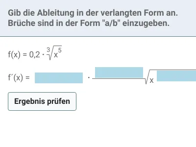 Potenzfunktion - rationaler Exponent - Ableitung