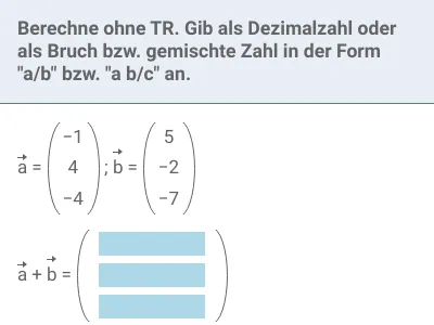 Koordinatengeometrie im Raum - Vektoraddition, S-Multiplikation, Linearkombination