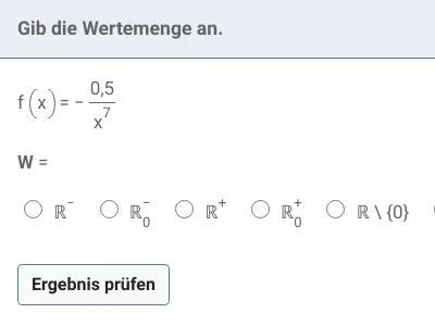 Potenzfunktionen - negativer Exponent