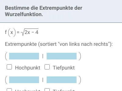 Funktionsuntersuchung - Verknüpfungen mit der Wurzelfunktion