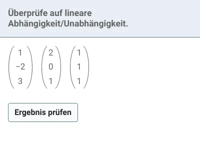 Koordinatengeometrie - Lineare Abhängigkeit und Unabhängigkeit