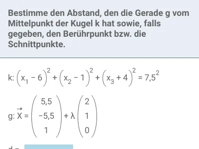 Koordinatengeometrie im Raum - Kugel