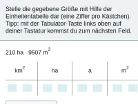 Flächeneinheiten - ganzzahlige Maßzahlen