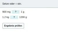 Größen und ihre Einheiten - Massen