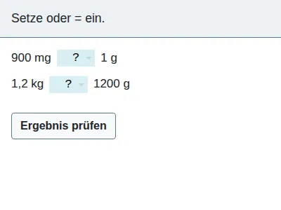 Größen und ihre Einheiten - Massen