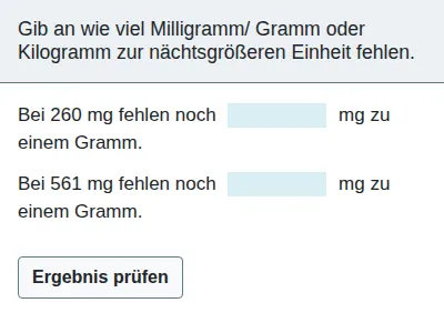 Größen und ihre Einheiten - Massen