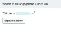 Volumeneinheiten - einfache Maßzahlen