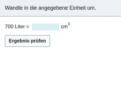 Volumeneinheiten - einfache Maßzahlen
