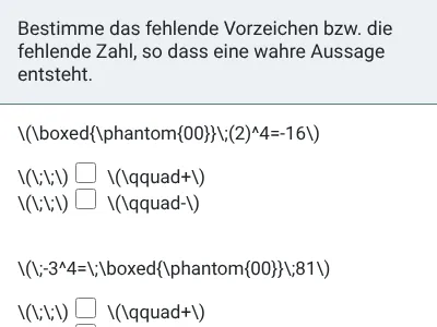 Potenzen mit negativer ganzzahliger Basis