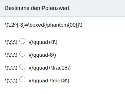 Potenzen mit negativen ganzzahligen Exponenten