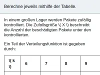 Stochastik - Zufallsgröße und (kumulative) Verteilungsfunktion
