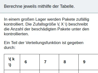 Stochastik - Zufallsgröße und (kumulative) Verteilungsfunktion
