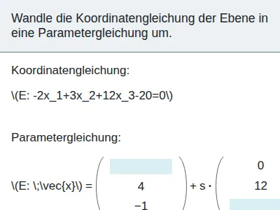 Koordinatengeometrie im Raum - Ebenen - Normalen- und Koordinatenform