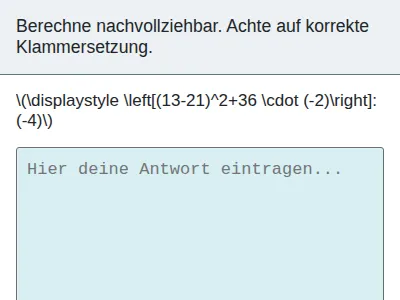 Verbindung der Grundrechenarten in ℤ mit Potenzen