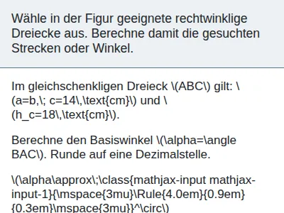 Trigonometrie am rechtwinkligen Dreieck