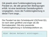 Quadratische Funktionen - einführende Aufgaben mit a≠1